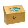 Kleenex Hand Towel Box Cover with Sloped Top - Natural Bamboo with Butterfly - Minimalist Design for Countertop view 1