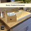 Kleenex Hand Towel Box Cover with Sloped Top - Natural Bamboo with Butterfly - Minimalist Design for Countertop view 4