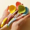 Soup Spoons Colorful Ceramic Soup Ladle Spoon Chinese Ceramic Spoons Heavy Duty Deep Porcelain Large Spoons, 1Pcs Serving Spoons(Yellow) view 4