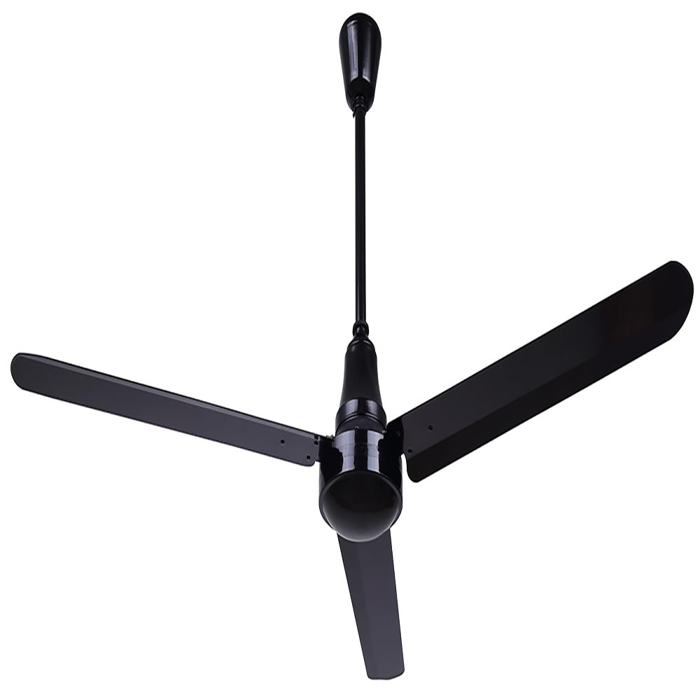 60" Black Weatherproof Industrial Ceiling Fan  High-Performance DC Motor  Wall Control  Ideal for Outdoor Patios, Warehouses & Gyms