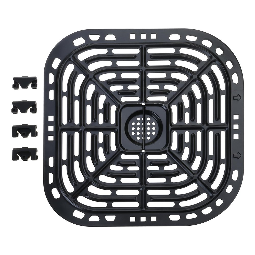 Air Grills Pans Accessories For 4 Quart Air Fryers Vegetables Meals Square Stainless Steel Crisper Plate