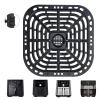 Air Grills Pans Accessories For 4 Quart Air Fryers Vegetables Meals Square Stainless Steel Crisper Plate view 2