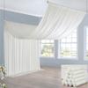 60ft20ft Ivory Ceiling Drapes for Weddings Parties,12 Panels 520ft Long Ceiling Curtain for Tent Canopy,Wrinkle Free Silk Easy to Draping&Hang Ivory Drapes for Event Church Stage Photo Bedroom view 1