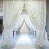 60ft20ft Ivory Ceiling Drapes for Weddings Parties,12 Panels 520ft Long Ceiling Curtain for Tent Canopy,Wrinkle Free Silk Easy to Draping&Hang Ivory Drapes for Event Church Stage Photo Bedroom view 2