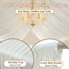 60ft20ft Ivory Ceiling Drapes for Weddings Parties,12 Panels 520ft Long Ceiling Curtain for Tent Canopy,Wrinkle Free Silk Easy to Draping&Hang Ivory Drapes for Event Church Stage Photo Bedroom view 3