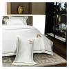 GLAMDIA High-end Bedding Set Luxury Gold Stripe Embroidery White Egyptian Cotton Duvet Cover Bed Sheet Pillowcases Home Textile,Bed view 2