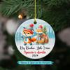 Big Brother & Little Sister Fox Ceramic Christmas Ornament 2026, Personalized Fox Sibling Ornament, Big Brother Little Sister Xmas Ornament Gift for Big Brother, Custom Name Sibling Ceramic Ornament view 2