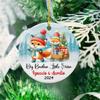 Big Brother & Little Sister Fox Ceramic Christmas Ornament 2026, Personalized Fox Sibling Ornament, Big Brother Little Sister Xmas Ornament Gift for Big Brother, Custom Name Sibling Ceramic Ornament view 3