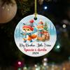Big Brother & Little Sister Fox Ceramic Christmas Ornament 2026, Personalized Fox Sibling Ornament, Big Brother Little Sister Xmas Ornament Gift for Big Brother, Custom Name Sibling Ceramic Ornament view 4