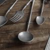 Jingzai202405 Soup Spoons Retro Matte Metal Soup Spoons 2-Piece Premium Stainless Steel Spoons Round Spoons, Silver Soup Spoons Spoon Set Flatware Set Serving Spoons view 4