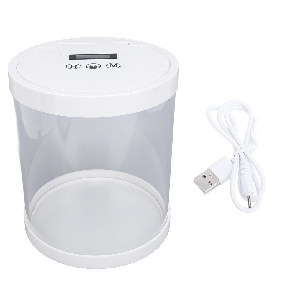 Digital Timed Lock Box, Timed Lock Box with Timer, Kitchen Safe Time Locking Container, Time Locking Container, Plastic Timed Lock Box for Cell Phone, Snacks and Other (White)