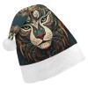 Adult Christmas Hat, Comfort Christmas Santa Hat Xmas Hat Cheetah Tribal Pattern Printed Christmas Hats for Unisex view 1