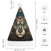Adult Christmas Hat, Comfort Christmas Santa Hat Xmas Hat Cheetah Tribal Pattern Printed Christmas Hats for Unisex view 2