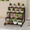 Fabater Wood Display Riser Stand, 4 Tier Rack, Wood Step Shelf Countertop Storage Holder, Easy Assemble, Display Riser Shelf for Kitchen Bathroom for Perfume, Makeup, Condiment view 3