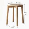 100% solid oak, stackable stools, bar stools, wooden dining table stools, square stools, shoe stools, no backrest, suitable for kitchen, home, garden, living room and classroom(Wood color,6 pieces) view 3