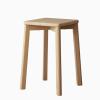 100% solid oak, stackable stools, bar stools, wooden dining table stools, square stools, shoe stools, no backrest, suitable for kitchen, home, garden, living room and classroom(Wood color,1 piece) view 1