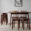 100% solid oak, stackable stools, bar stools, wooden dining table stools, square stools, shoe stools, no backrest, suitable for kitchen, home, garden, living room and classroom(Wood color,1 piece) view 2