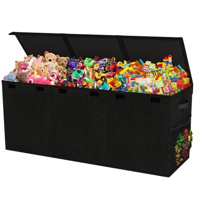 Extra Large Toy Box, Collapsible Toy Storage Organizer, 40"x16"x16", Black