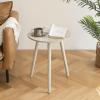 AWASEN Round Side Table, Modern Small End Table for Living Room, Wood Accent Drink Table for Small Space with Solid Wood Legs, Easy Assembly, Rustic White Oak view 1