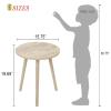 AWASEN Round Side Table, Modern Small End Table for Living Room, Wood Accent Drink Table for Small Space with Solid Wood Legs, Easy Assembly, Rustic White Oak view 2