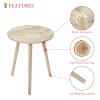 AWASEN Round Side Table, Modern Small End Table for Living Room, Wood Accent Drink Table for Small Space with Solid Wood Legs, Easy Assembly, Rustic White Oak view 4