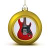 Christmas Ball 4 PCS Magic Electric Guitar Christmas Ornament Hanging Ornaments for Xmas Tree Pendant Christmas Tree Ornament Halloween Ball for Holiday 1.6 in Golden view 1