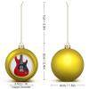 Christmas Ball 4 PCS Magic Electric Guitar Christmas Ornament Hanging Ornaments for Xmas Tree Pendant Christmas Tree Ornament Halloween Ball for Holiday 1.6 in Golden view 2