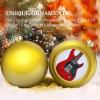 Christmas Ball 4 PCS Magic Electric Guitar Christmas Ornament Hanging Ornaments for Xmas Tree Pendant Christmas Tree Ornament Halloween Ball for Holiday 1.6 in Golden view 4