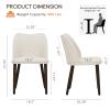 COLAMY Upholstered Dining Chairs Set of 2, Modern Fabric Dining Room Kitchen Side Chair with Padded Seat and Wood Legs for Restaurant/Cafe, Beige view 2