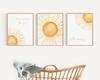3 Pieces Sun Here Comes The Sun Little Darling Posters Prints Canvas Painting Modular Pictures Framed Artwork for Girl Nursery Baby Room Bedroom Decor No Frame view 2
