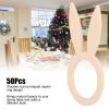 50Pcs Wooden Bunny Napkins Rings Hand  Made Wooden Dinner Easter Napkins Rabbit Ear Holder Table Dinner for Party Decoration view 3