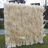5D Feather Decoration Wall, Artificial Flower Wall Backdrop, Silky Feather Wall for Wedding Background Decoration Birthday Party Event (Reed,1m*1m) view 1