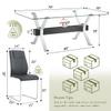 11 Piece Glass Dining Table Set, Kitchen Table Chairs Set for 10, 79'' Dining Table with 0.5" Tempered Glass Tabletop with Plated Metal Legs and MDF Crossbar, 10 PU Chairs for Dining Room, Kitchen. view 3