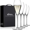 Champagne Flutes Glasses Set of 4, Hand Blown Crystal Wedding Flutes Glass, Ideal for Weddings, Anniversaries, Christmas, Special Days, 10.5 inch, 7.5 oz, Clear view 1