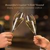 Champagne Flutes Glasses Set of 4, Hand Blown Crystal Wedding Flutes Glass, Ideal for Weddings, Anniversaries, Christmas, Special Days, 10.5 inch, 7.5 oz, Clear view 2