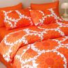 CLOTHKNOW Orange Sunflower Duvet Cover Sets Queen 3Pcs Orange White Floral Bedding Sets Queen Dark Orange Comforter Cover Sets Queen view 2