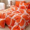 CLOTHKNOW Orange Sunflower Duvet Cover Sets Queen 3Pcs Orange White Floral Bedding Sets Queen Dark Orange Comforter Cover Sets Queen view 4