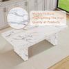 9 Piece Marble Dining Set, 79" Marble MDF Table Top & Base, 8 PU Leather Chairs with Chrome Legs view 4