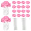 M METERXITY 40-Pack Silk Hydrangea Flowers, Artificial Flowers Heads with 40pcs Stems, Full Hydrangea Flowers for Home Decor/Wedding/Christmas/DIY/Party/Garden [Dark Pink] view 1