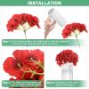 M METERXITY 40-Pack Silk Hydrangea Flowers, Artificial Flowers Heads with 40pcs Stems, Full Hydrangea Flowers for Home Decor/Wedding/Christmas/DIY/Party/Garden [Dark Pink] view 4