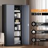 Auto Dynasty Metal Storage Cabinet, 71" Steel Tool Cabinet with 5 Adjustable Shelves, Lockable Cabinets with Doors for Garage Office Home, Gray/Black view 3
