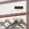 Bamboo Clothes Rack with Storage Shelf,Bamboo Clothes Hanging Rack Storage Shelves Coat Hooks Portable Laundry Rack Cloest Organizer Garment Rack for Bedroom Guest Room view 4