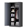 Auto Dynasty Metal Storage Cabinet, 72" Lockable Cabinet with Removable Shelves, Steel Cabinets Locker with Doors for Home Room Office Gym, Gray/Black view 1