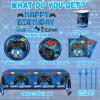 Video Game Birthday Decorations,142pcs Gamer Birthday Party Decorations Tableware Plates and Napkins,Banner,Tablecloth,Cup,Blue Video Game Decorations for Boys Birthday Party Decorations view 4