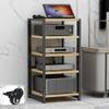 Audio-video Shelving AV Media Stand with Wheel Hifi Rack Stereo Cabinet Game Console Shelf 3/4/5/6-Tier DVD Holder Stand Tower with Adjustable Shelves Corner Stands for Living Room(Walnut,50x40x80cm) view 1