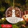 A Best Friend is Never Forgotten Ceramic Ornament for Xmas Tree, Personalized Dog Memorial Christmas Ornament 2026, Dog Angel Wings Memorial Xmas Ornaments, Custom Name & Year Loss of Dog Ornament view 2