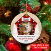 Add Photo Dog First Christmas Ornament 2026, Personalized Picture My First Christmas My Forever Family Ornaments, Photo Frame Puppy's 1St Xmas Tree Ceramic Ornament, Custom Name Photo Ornament Xmas view 2