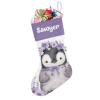 EOYinHas Personalized Fireplace Floral Penguin Hanging Stockings for Holiday Party Christmas Decorations Gifts,1 Pack view 2