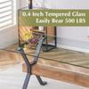 7 Piece Glass Dining Table Set, Kitchen Table Chairs Set for 6, 71'' Dining Table with 0.4" Tempered Glass Tabletop with Plated Metal Legs and MDF Crossbar, 6 PU Chairs for Dining Room, Kitchen. view 4