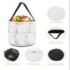 2 Pieces Halloween Trick or Treat Candy Bags,Sketch Thin Dog Minimalism Art Reusable Goody Bucket Collapsible Candy Tote Bag for Holiday Gift Basket Party Favor,Simple Modern Painting on White view 3